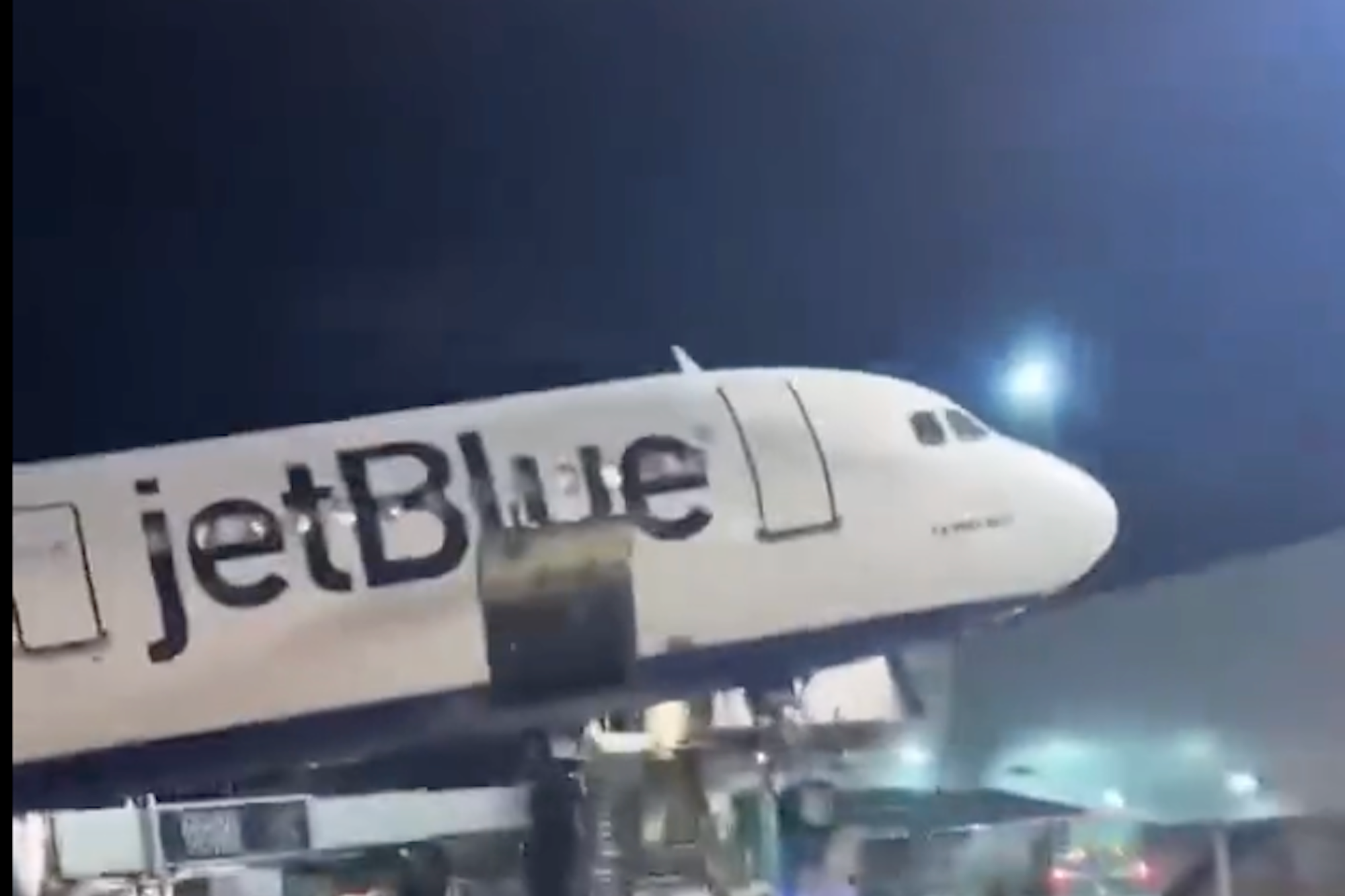 Video: JetBlue Aircraft Loses Balance, Tilts Backward With Passengers On Board After Landing