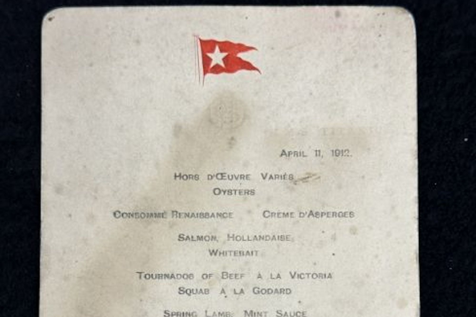 A First-Class Menu From the Titanic Is Up For Auction This Weekend